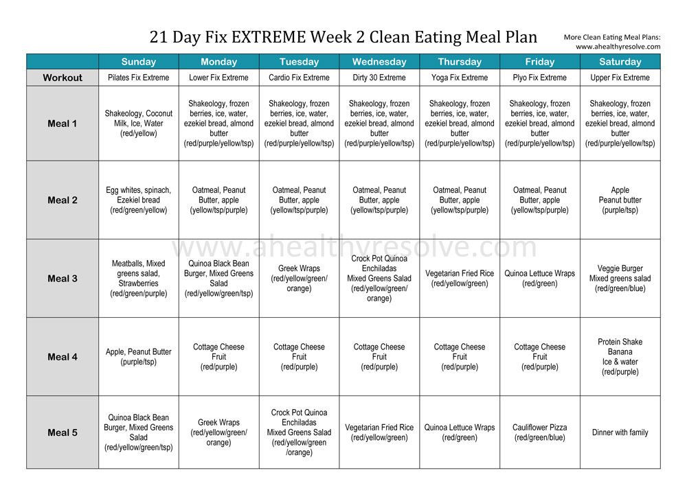Vegan Diet Plan Weightloss 21 Days
 21 Day Fix EXTREME Clean Eating Ve arian Meal Plan