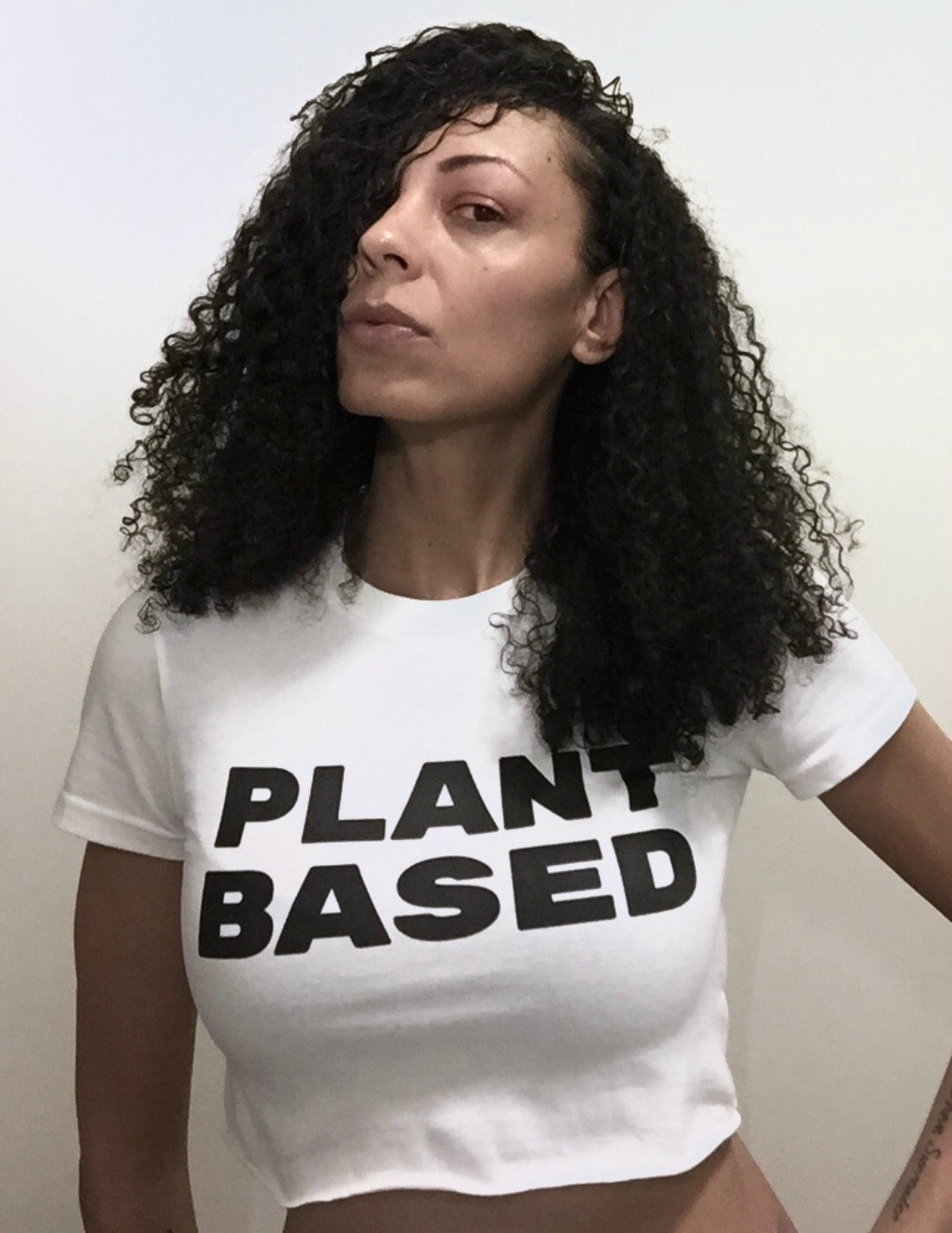 Vegan Fitness Women Plant Based
 PLANT BASED Women s Crop Top