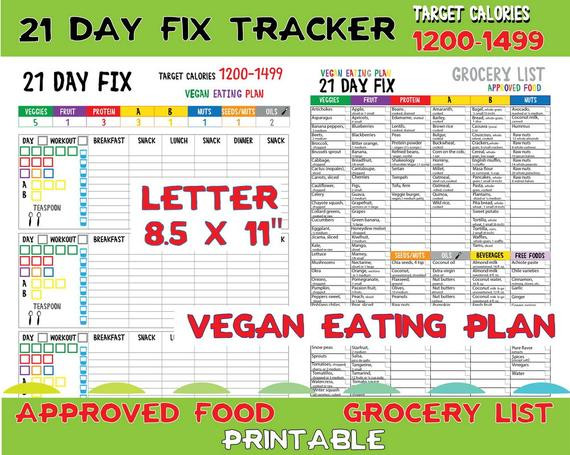 Vegan Plan 21 Days
 21 day fix Vegan Food List 21 day fix by TatDigitalCreativity