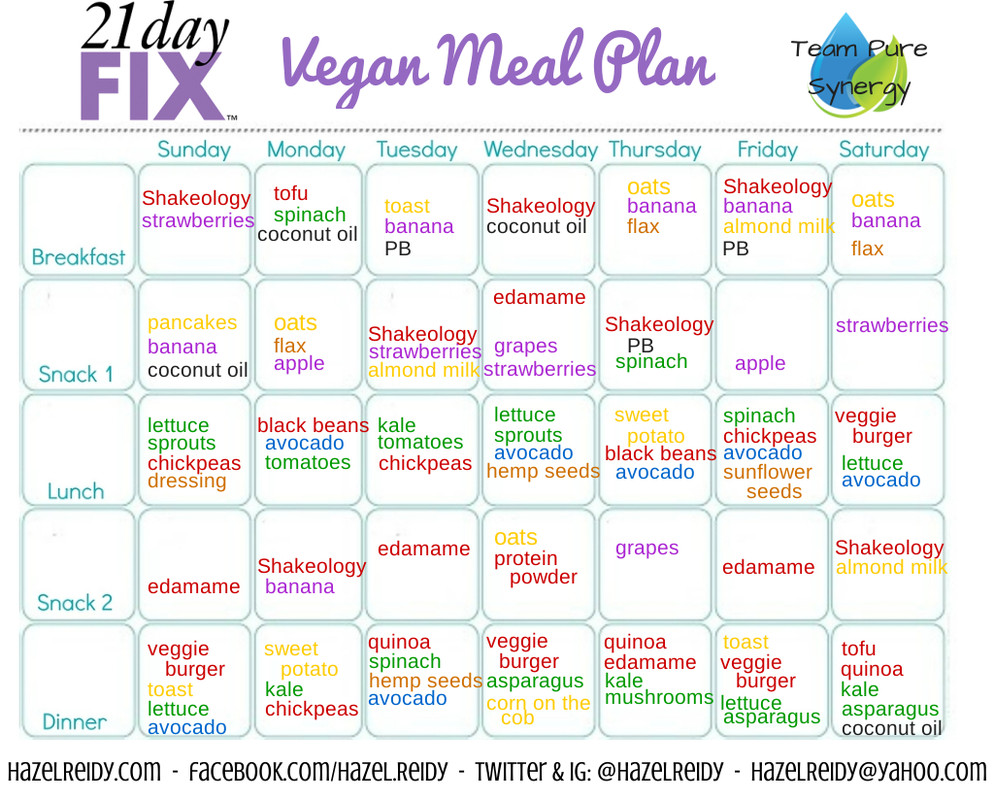 Vegan Plan 21 Days
 The Best 21 Day Fix Tips