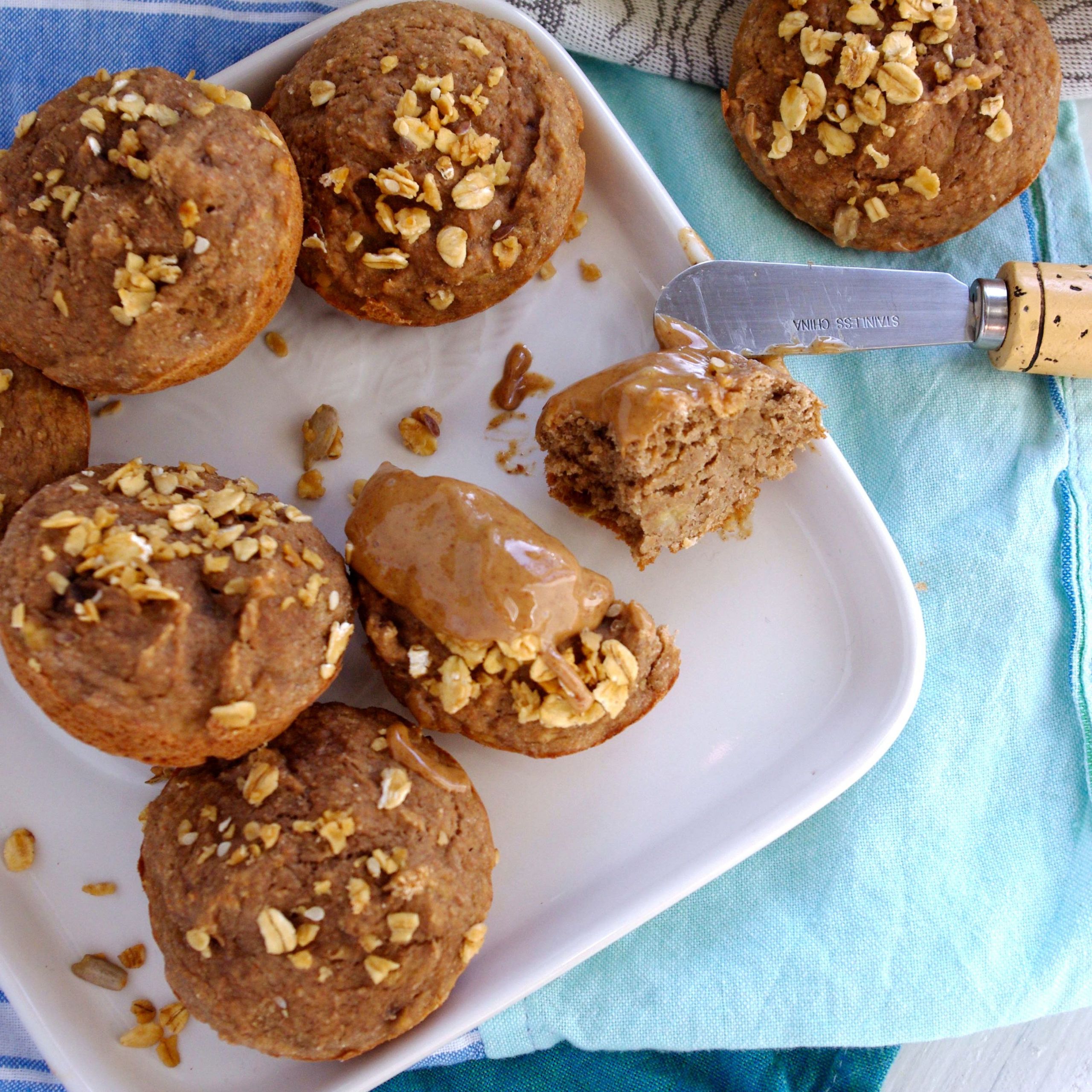 Vegan Protein Muffins Healthy
 Vegan Protein Banana Muffins with Granola & Nut Butter