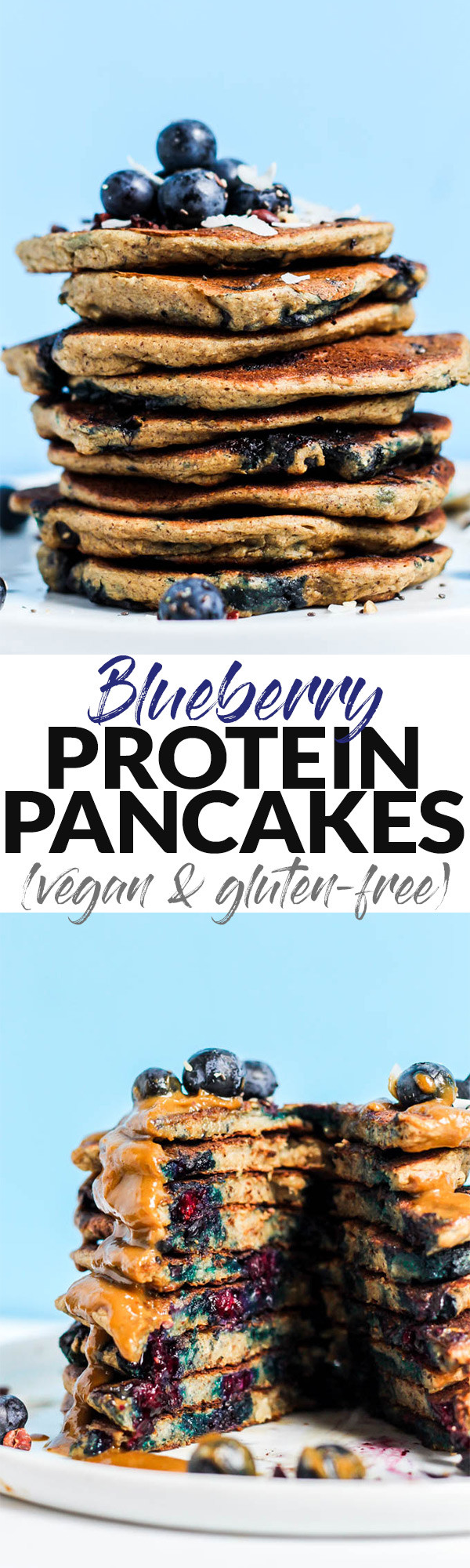 Vegan Protein Pancakes Gluten Free
 Blueberry Vegan Protein Pancakes gluten free