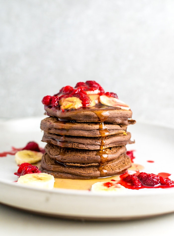Vegan Protein Powder Pancakes
 Thick Vegan Chocolate Protein Pancakes Running on Real Food