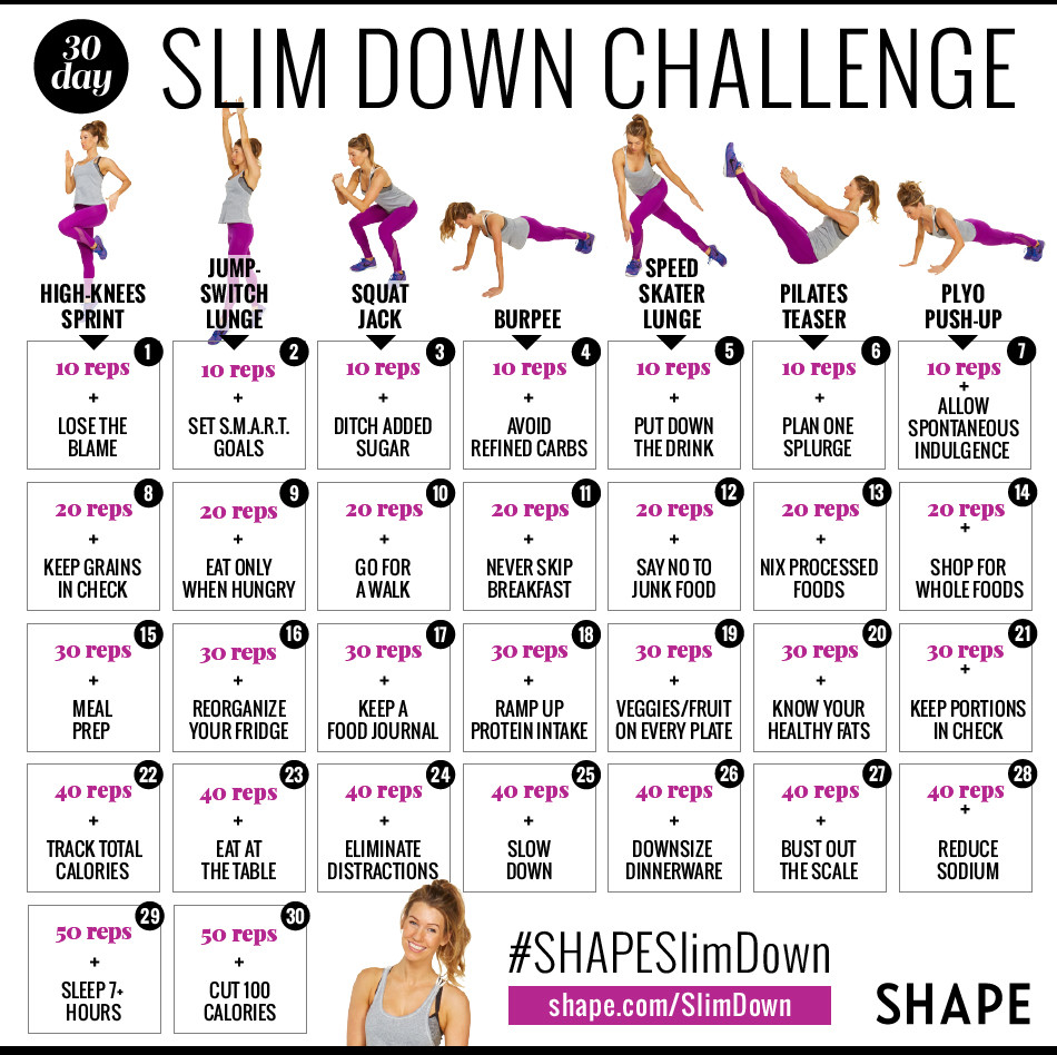 Weight Loss Exercise Challenge
 The 30 Day Shape Slim Down Weight Loss Challenge