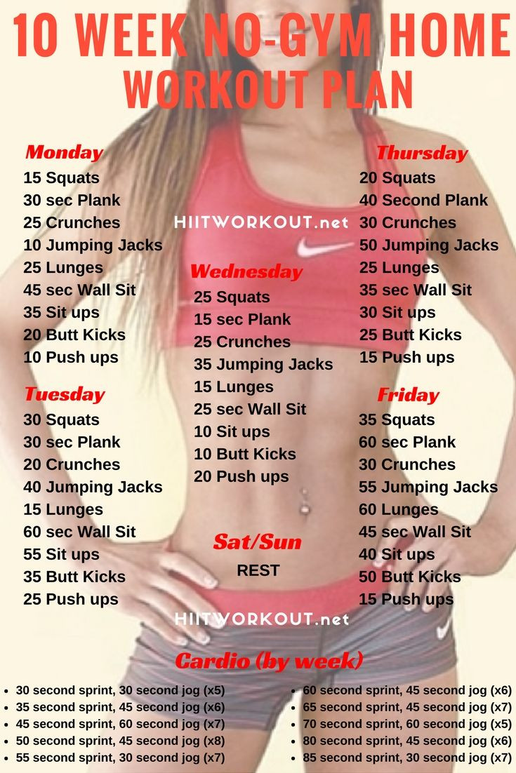 Weight Loss Exercise Plan At Home
 10 Week No Gym Home Workout Plan