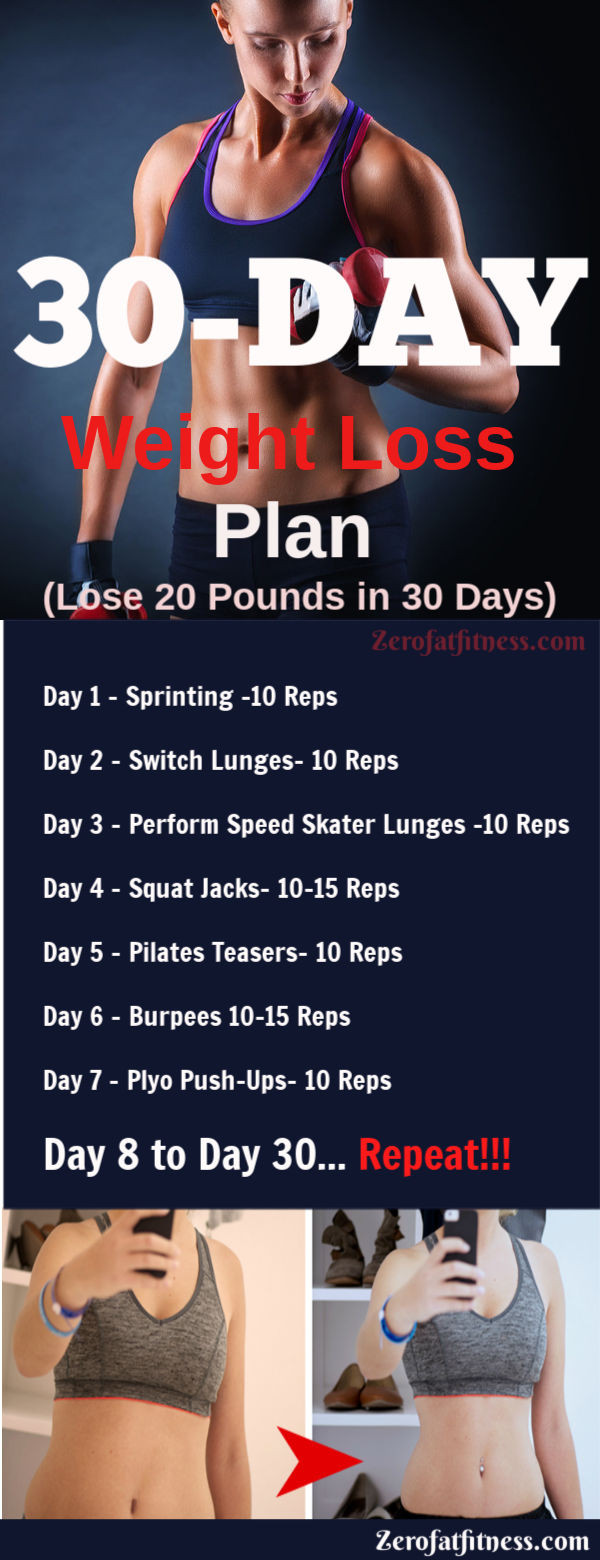 Weight Loss Exercise Plan Lose 20 Pounds
 30 Day Weight Loss Plan Lose 20 Pounds in 30 Days
