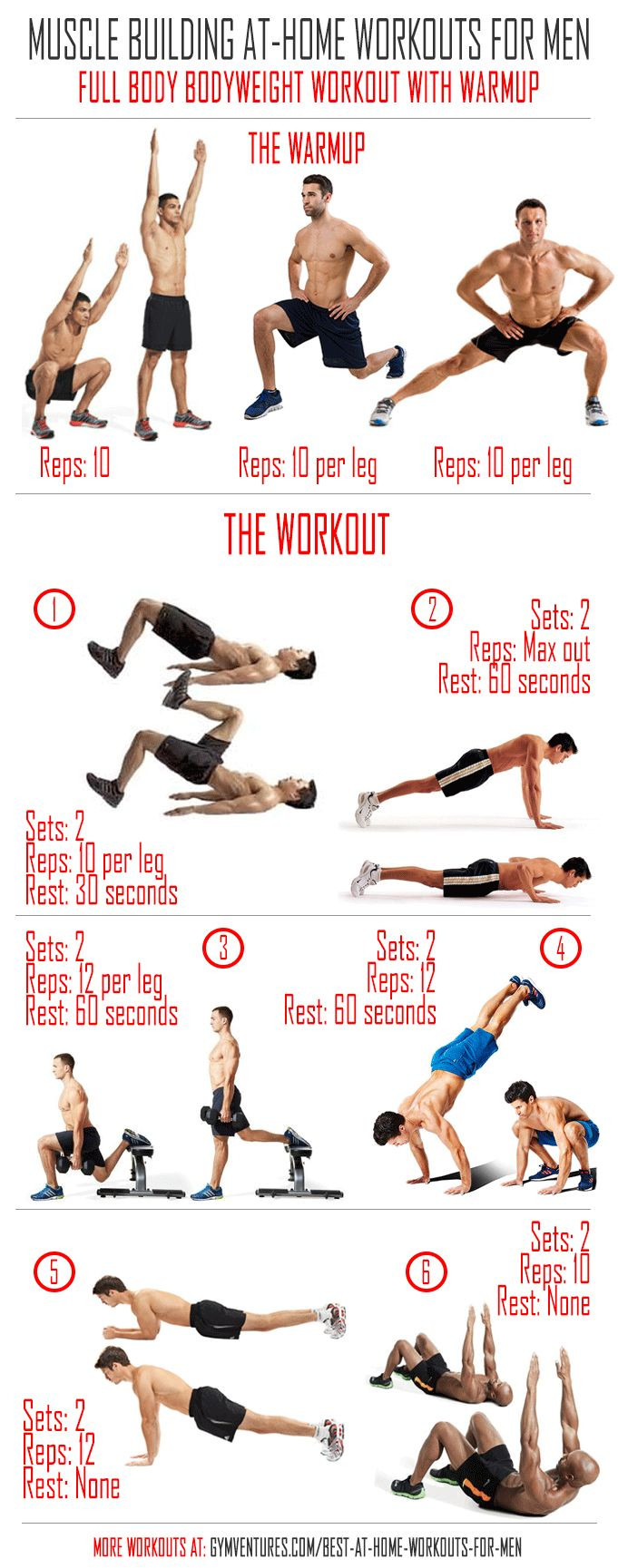 Weight Loss Exercises At Home For Men
 At Home Workouts for Men 10 Muscle Building Workouts