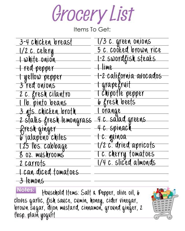 Weight Loss Meal Plan And Grocery List
 Meal Plans For Weight Loss With Grocery List