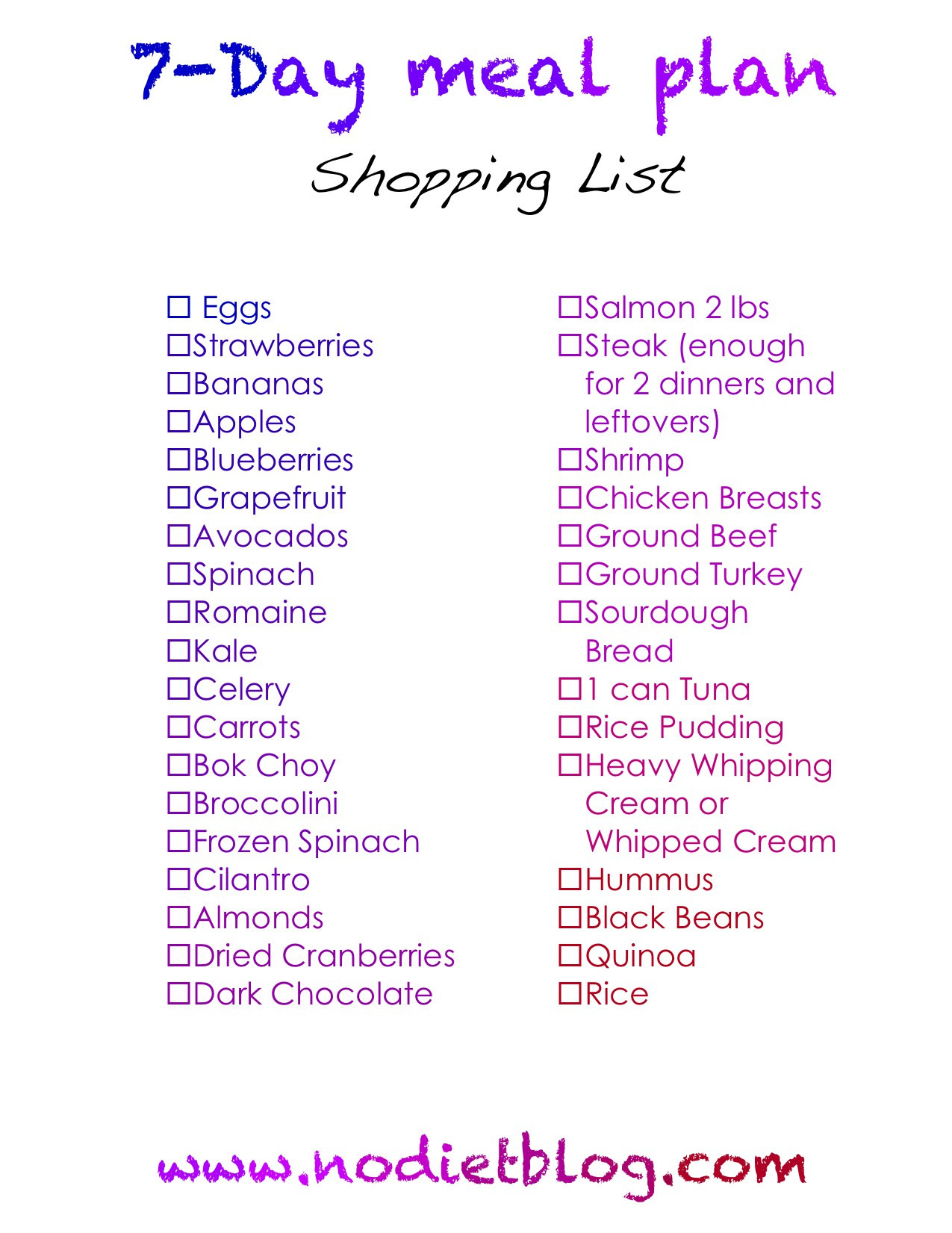 Weight Loss Meal Plan And Grocery List
 Meal Plan To Lose Weight And Gain Muscle Bodybuilding