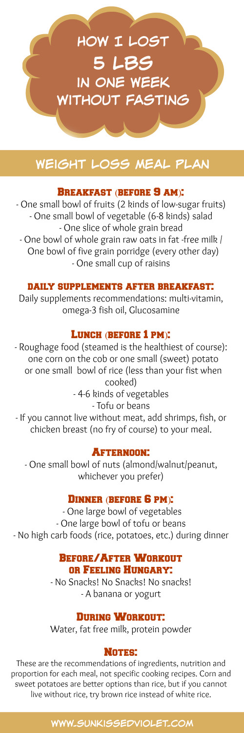 Weight Loss Meal Plan
 How I Lost 5 lbs in e Week without Fasting