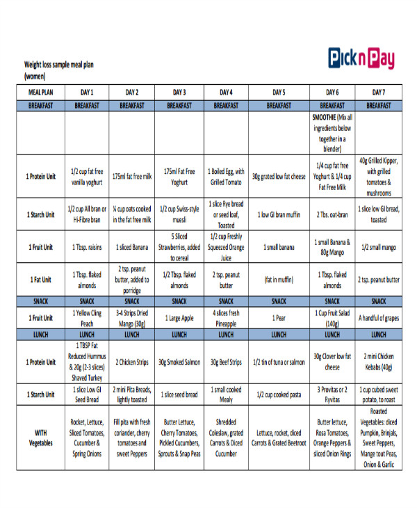 Weight Loss Meal Plan
 7 90 Day Weight Loss Plan Templates PDF Word