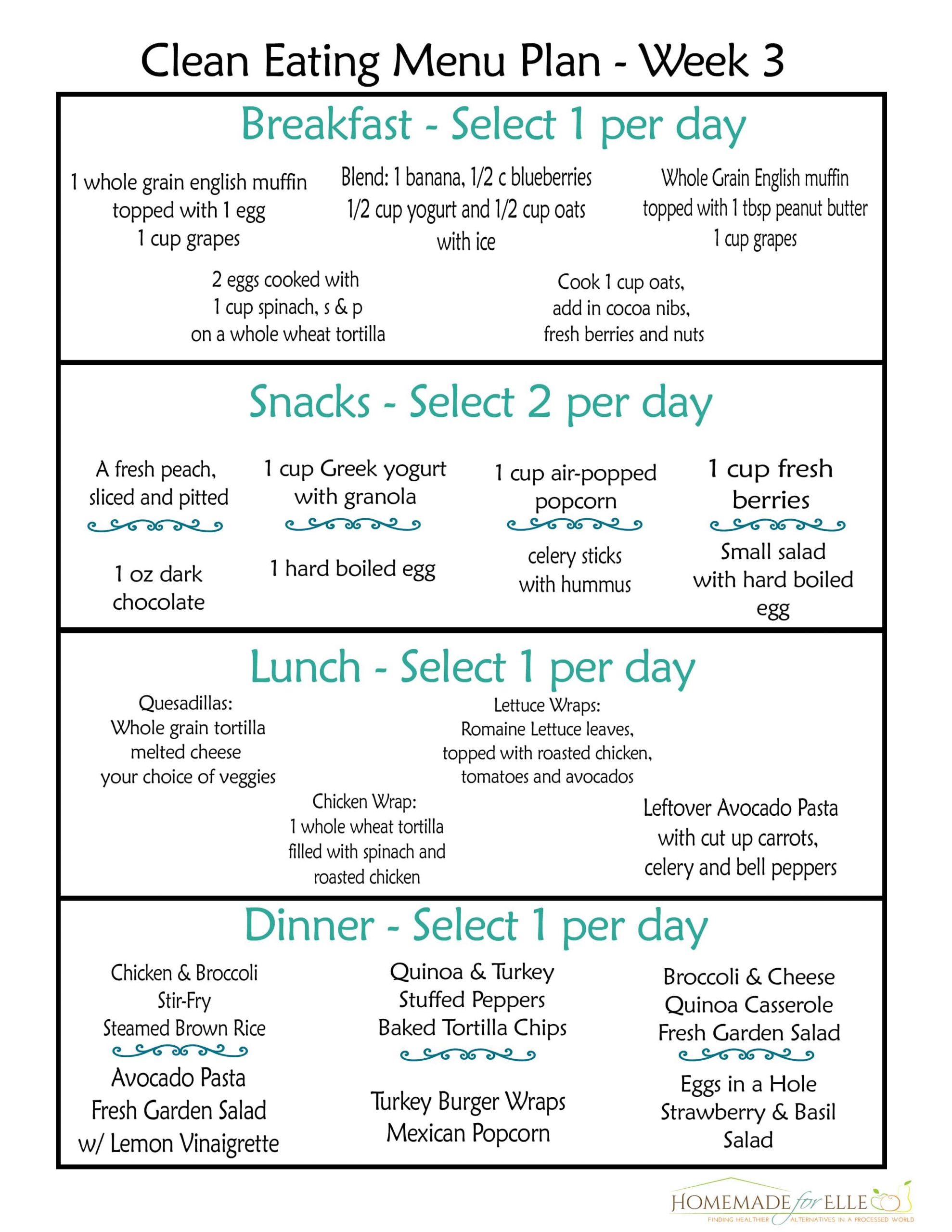 Weight Loss Meal Plans For Women Clean Eating
 Clean Eating Meal Plan PDF with recipes your family will