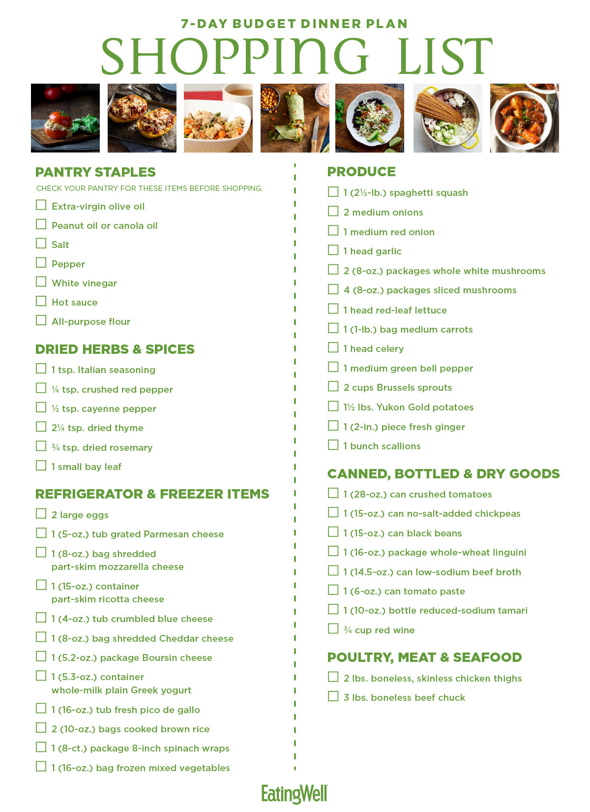 Weight Loss Meal Plans On A Budget
 7 Day Bud Meal Plan & Shopping List