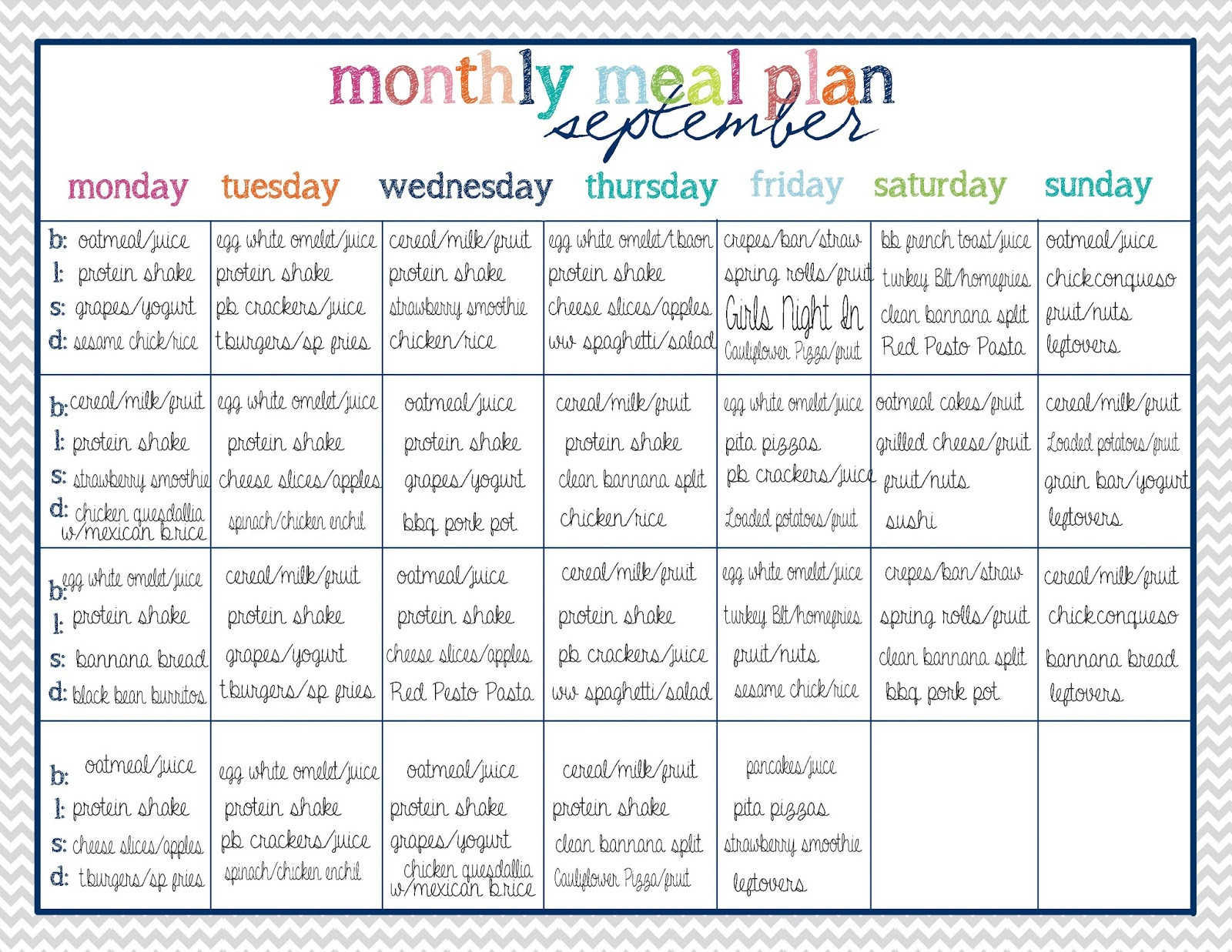 Weight Loss Meal Plans On A Budget
 45 Printable Weekly Meal Planner Templates