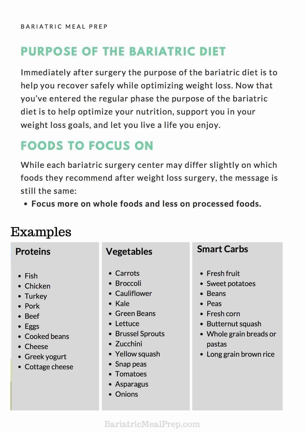 Weight Loss Surgery Meal Plan
 Bariatric Meal Plans With images