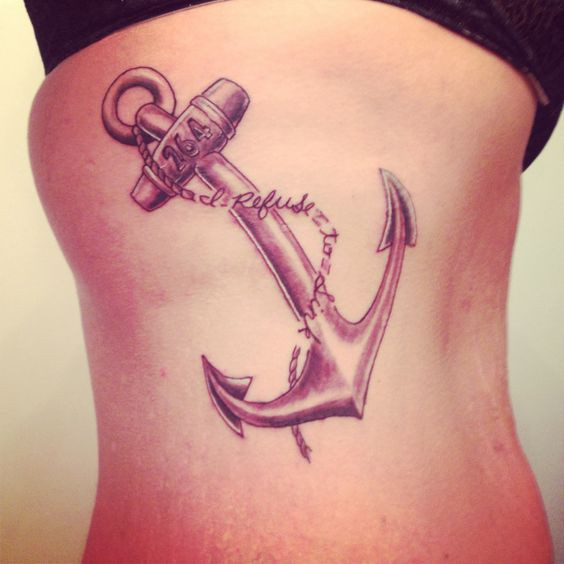 Weight Loss Surgery Tattoo Ideas
 Anchor tattoo representing 100 lb weight loss The number