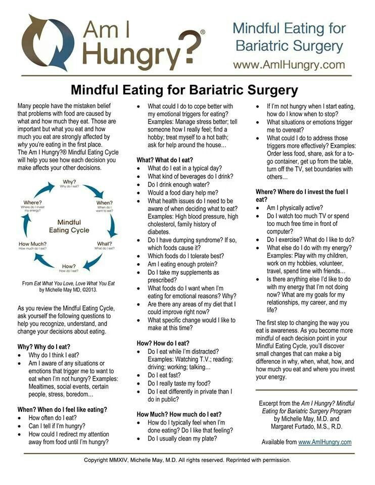 What To Eat After Weight Loss Surgery
 Mindful eating for bariatric surgery