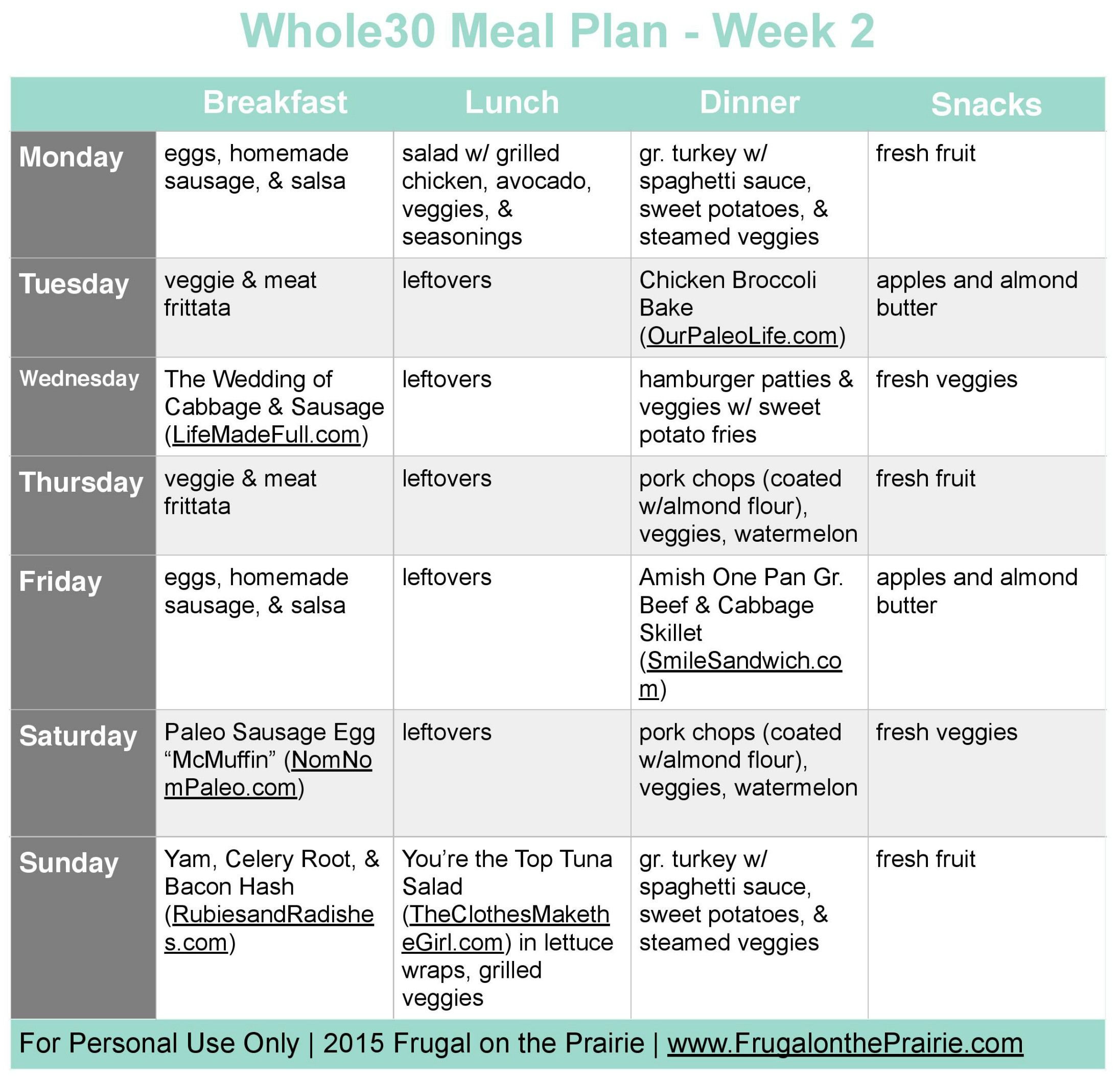 Whole 30 Weight Loss Meal Plan
 The Busy Person s Whole30 Meal Plan Week 2